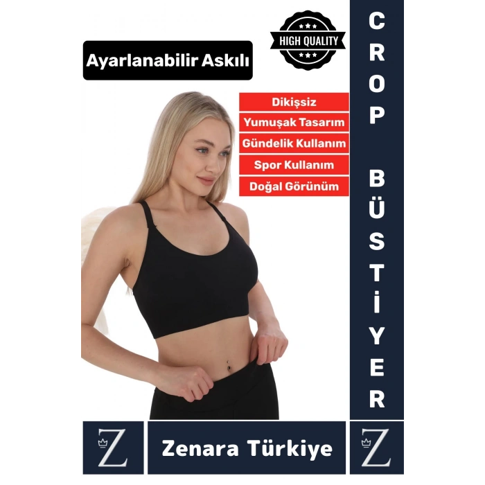 Yüksek Kaliteli Göğüs Toparlayn Sarkma Önleyen Gündelik Spor Kullanım Ayarlanır Askılı Crop Büstiyer
