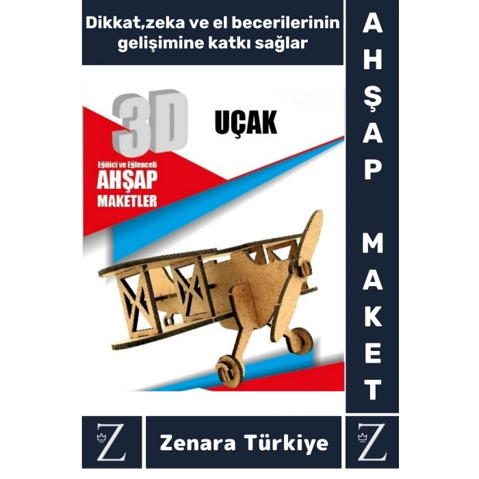 Premium Görsel Zeka El Becerisi Geliştirici Boyanabilir Puzzle Oyun Dekoratif Demonte Ahşap 3D Maket