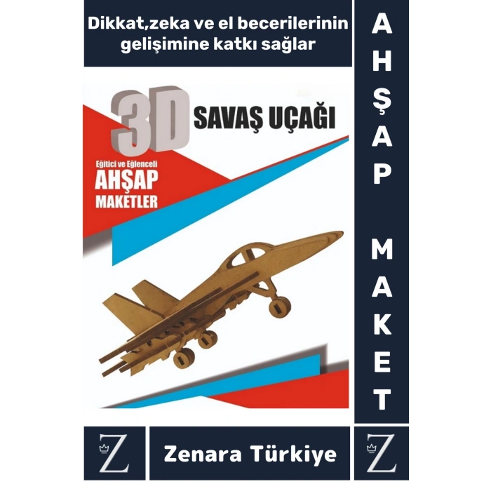 Premium Görsel Zeka El Becerisi Geliştirici Boyanabilir Puzzle Oyun Dekoratif Demonte Ahşap 3D Maket