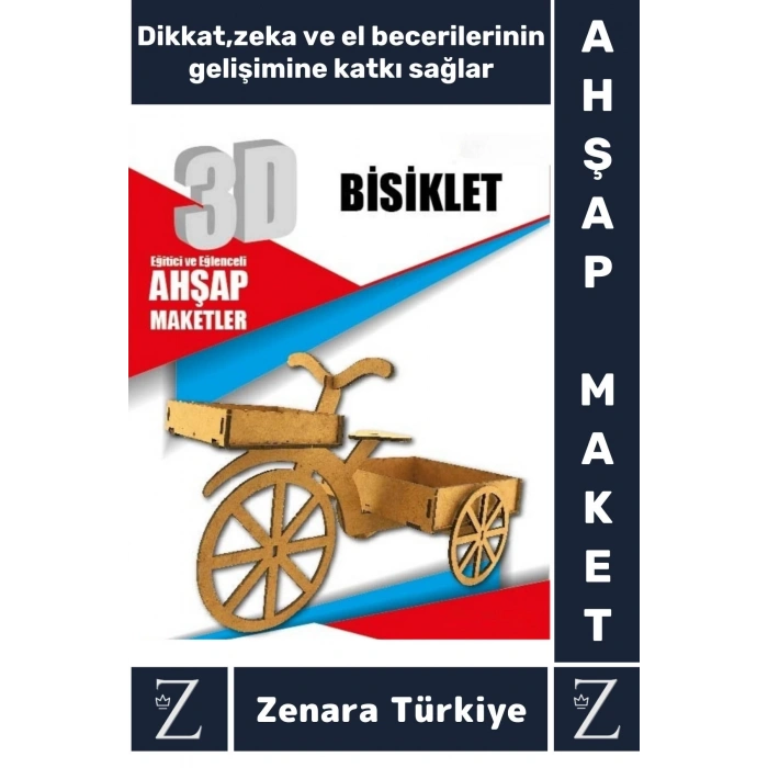 Premium Görsel Zeka El Becerisi Geliştirici Boyanabilir Puzzle Oyun Dekoratif Demonte Ahşap 3D Maket