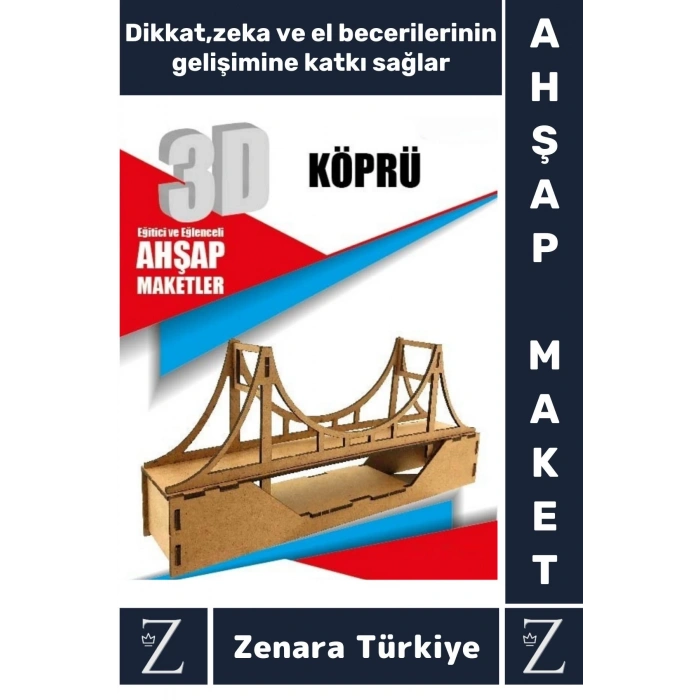 Premium Görsel Zeka El Becerisi Geliştirici Boyanabilir Puzzle Oyun Dekoratif Demonte Ahşap 3D Maket