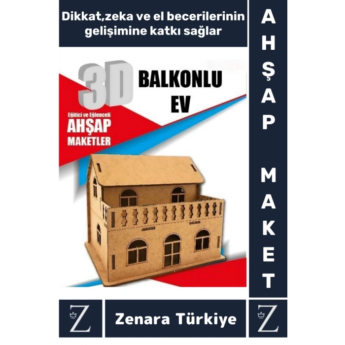 Premium Görsel Zeka El Becerisi Geliştirici Boyanabilir Puzzle Oyun Dekoratif Demonte Ahşap 3D Maket