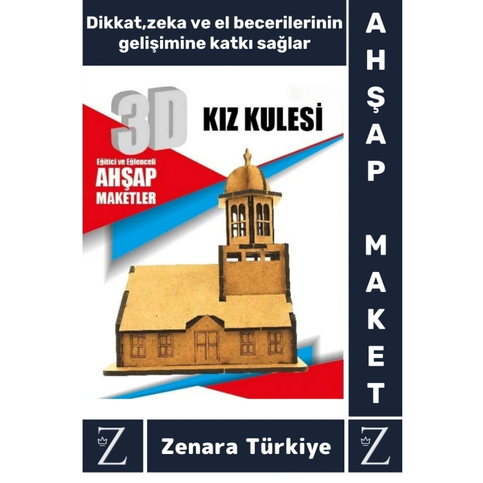 Premium Görsel Zeka El Becerisi Geliştirici Boyanabilir Puzzle Oyun Dekoratif Demonte Ahşap 3D Maket