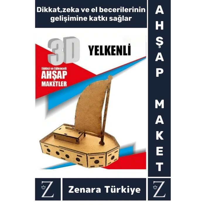 Premium Görsel Zeka El Becerisi Geliştirici Boyanabilir Puzzle Oyun Dekoratif Demonte Ahşap 3D Maket
