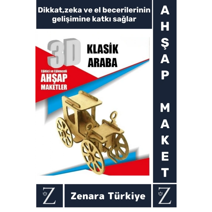 Premium Görsel Zeka El Becerisi Geliştirici Boyanabilir Puzzle Oyun Dekoratif Demonte Ahşap 3D Maket