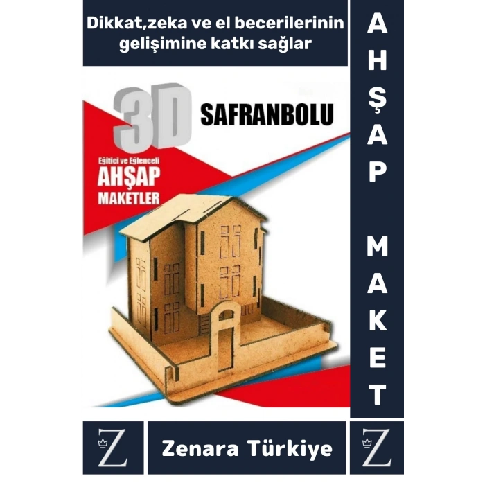 Premium Görsel Zeka El Becerisi Geliştirici Boyanabilir Puzzle Oyun Dekoratif Demonte Ahşap 3D Maket