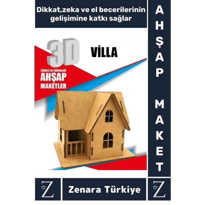 Premium Görsel Zeka El Becerisi Geliştirici Boyanabilir Puzzle Oyun Dekoratif Demonte Ahşap 3D Maket