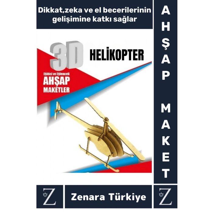 Premium Görsel Zeka El Becerisi Geliştirici Boyanabilir Puzzle Oyun Dekoratif Demonte Ahşap 3D Maket