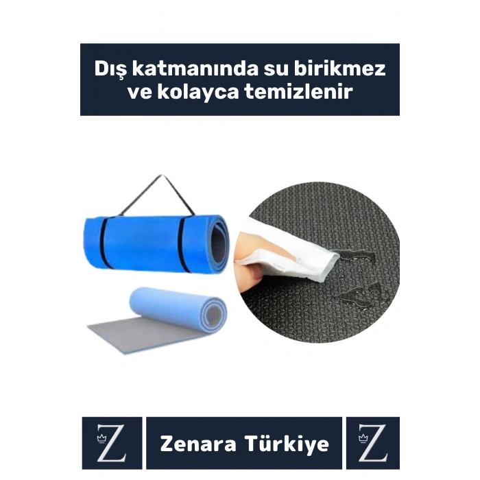 Özel Üretim Kompakt Taşıma Askılı Çift Taraflı Su Geçirmez Kamp Uyku Minder Yoga Pilates Matı 16 Mm