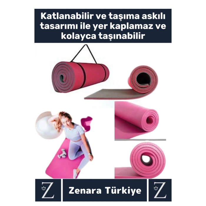 Özel Üretim Kompakt Taşıma Askılı Çift Taraflı Su Geçirmez Kamp Uyku Minder Yoga Pilates Matı 16 Mm