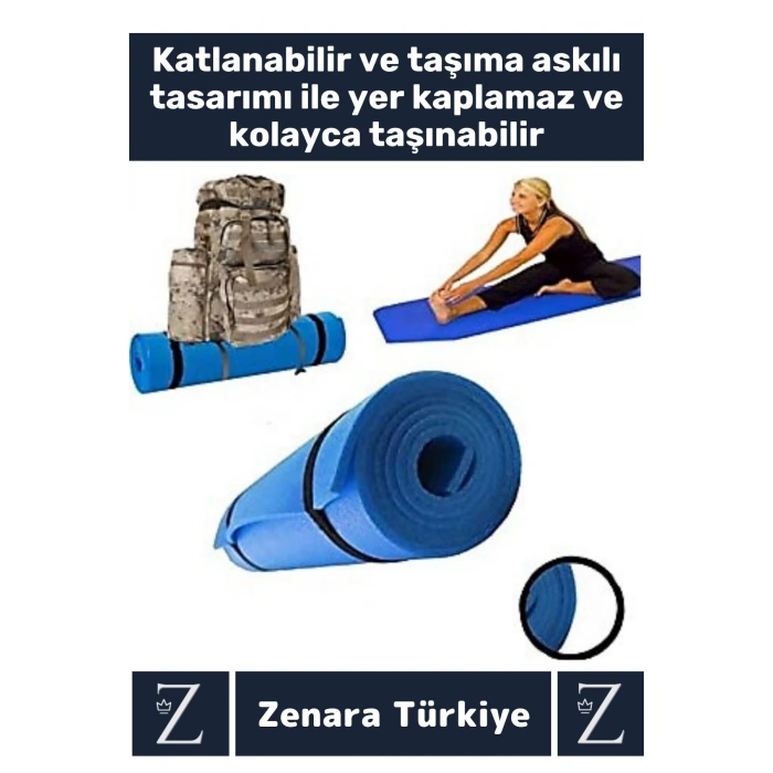 Özel Üretim Kompakt Taşıma Askılı Çift Taraflı Su Geçirmez Kamp Uyku Minder Yoga Pilates Matı 10 Mm