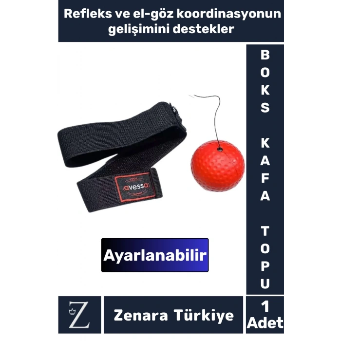 Premium El Göz Koordinasyonu Refleks Geliştirici Ayarlanabilir İpli BOKS ANTRENMAN KAFA TOPU