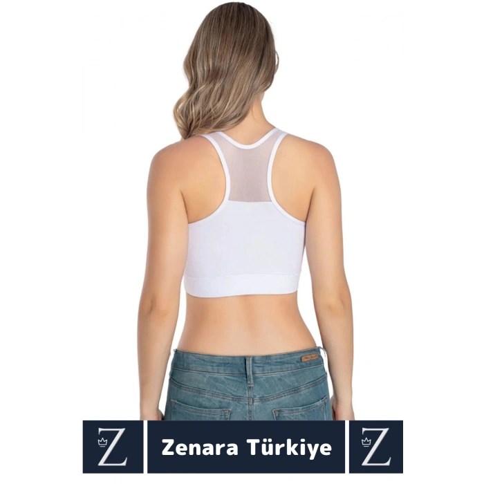 Yüksek Kalite Göğüs Toparlayıcı Sarkma Önleyen Spor Gündelik Kullanım Tül Detaylı Şık Crop Büstiyer