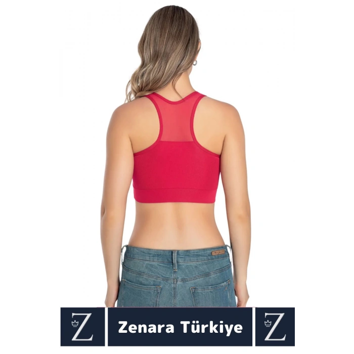 Yüksek Kalite Göğüs Toparlayıcı Sarkma Önleyen Spor Gündelik Kullanım Tül Detaylı Şık Crop Büstiyer