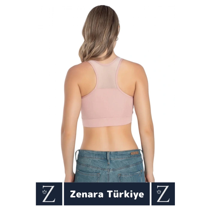 Yüksek Kalite Göğüs Toparlayıcı Sarkma Önleyen Spor Gündelik Kullanım Tül Detaylı Şık Crop Büstiyer