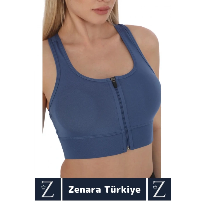 Yüksek Kaliteli Sarkma Önleyen Göğüs Toparlayıcı Spor Gündelik Kullanım Fermuarlı Şık Crop Büstiyer