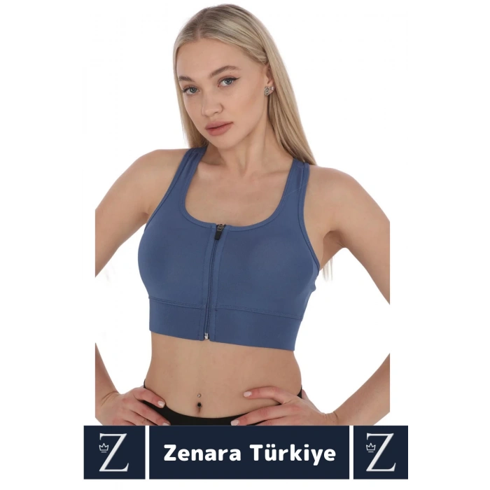 Yüksek Kaliteli Sarkma Önleyen Göğüs Toparlayıcı Spor Gündelik Kullanım Fermuarlı Şık Crop Büstiyer