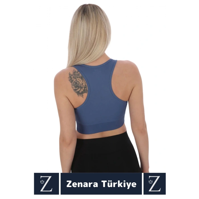 Yüksek Kaliteli Sarkma Önleyen Göğüs Toparlayıcı Spor Gündelik Kullanım Fermuarlı Şık Crop Büstiyer