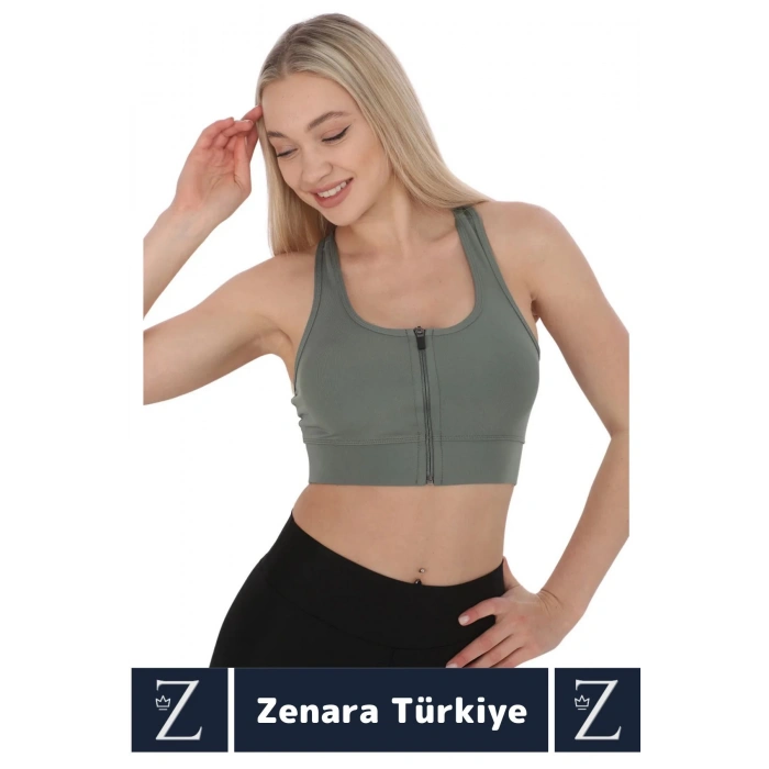 Yüksek Kaliteli Sarkma Önleyen Göğüs Toparlayıcı Spor Gündelik Kullanım Fermuarlı Şık Crop Büstiyer