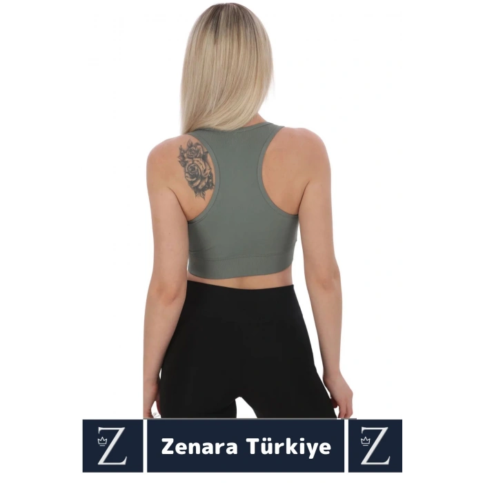Yüksek Kaliteli Sarkma Önleyen Göğüs Toparlayıcı Spor Gündelik Kullanım Fermuarlı Şık Crop Büstiyer