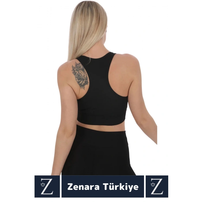 Yüksek Kaliteli Sarkma Önleyen Göğüs Toparlayıcı Spor Gündelik Kullanım Fermuarlı Şık Crop Büstiyer