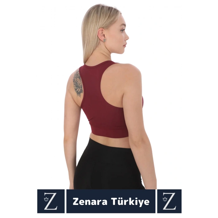 Yüksek Kaliteli Sarkma Önleyen Göğüs Toparlayıcı Spor Gündelik Kullanım Fermuarlı Şık Crop Büstiyer