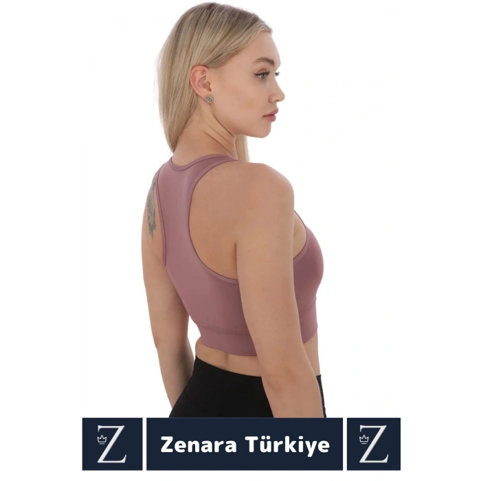 Yüksek Kaliteli Sarkma Önleyen Göğüs Toparlayıcı Spor Gündelik Kullanım Fermuarlı Şık Crop Büstiyer