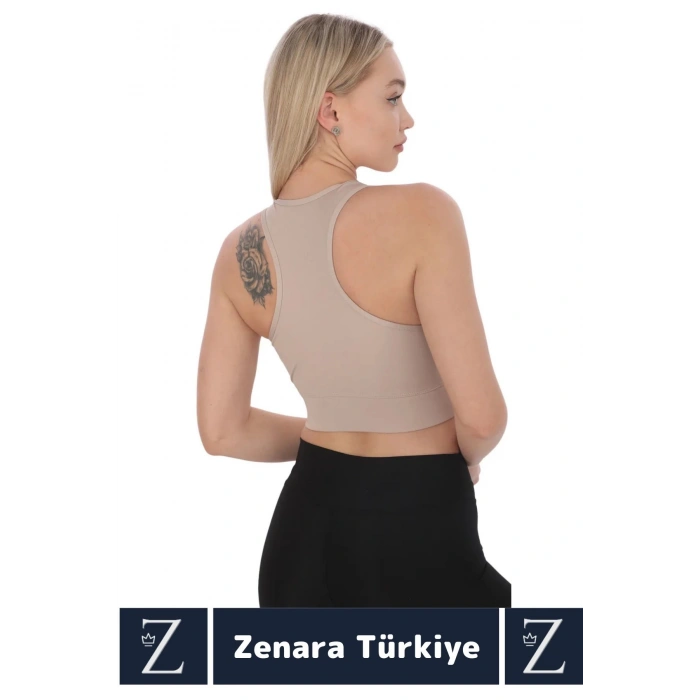 Yüksek Kaliteli Sarkma Önleyen Göğüs Toparlayıcı Spor Gündelik Kullanım Fermuarlı Şık Crop Büstiyer