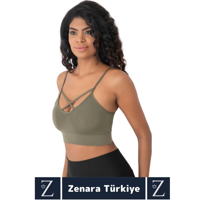 Luxery Göğüs Toparlayan Sarkma Önleyen Spor Gündelik Kullanım Ön Çapraz Askılı Micro Crop Büstiyer