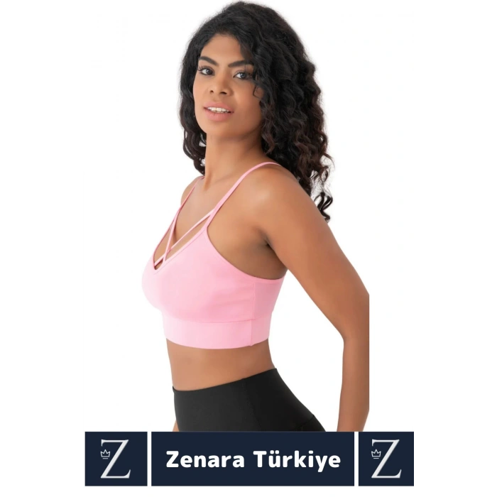 Luxery Göğüs Toparlayan Sarkma Önleyen Spor Gündelik Kullanım Ön Çapraz Askılı Micro Crop Büstiyer