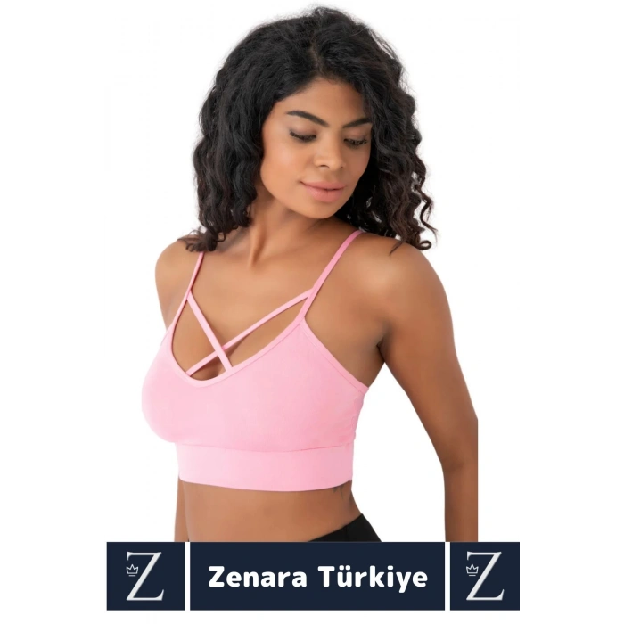 Luxery Göğüs Toparlayan Sarkma Önleyen Spor Gündelik Kullanım Ön Çapraz Askılı Micro Crop Büstiyer