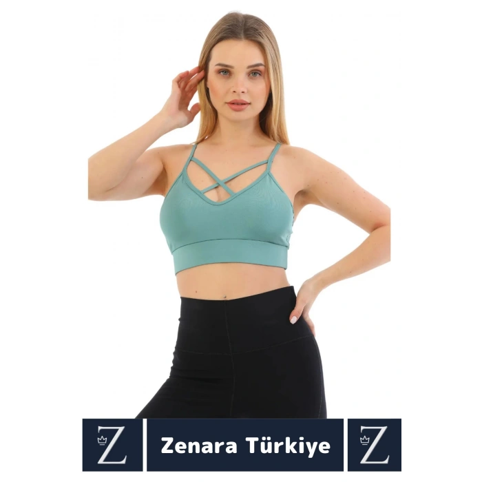 Luxery Göğüs Toparlayan Sarkma Önleyen Spor Gündelik Kullanım Ön Çapraz Askılı Micro Crop Büstiyer