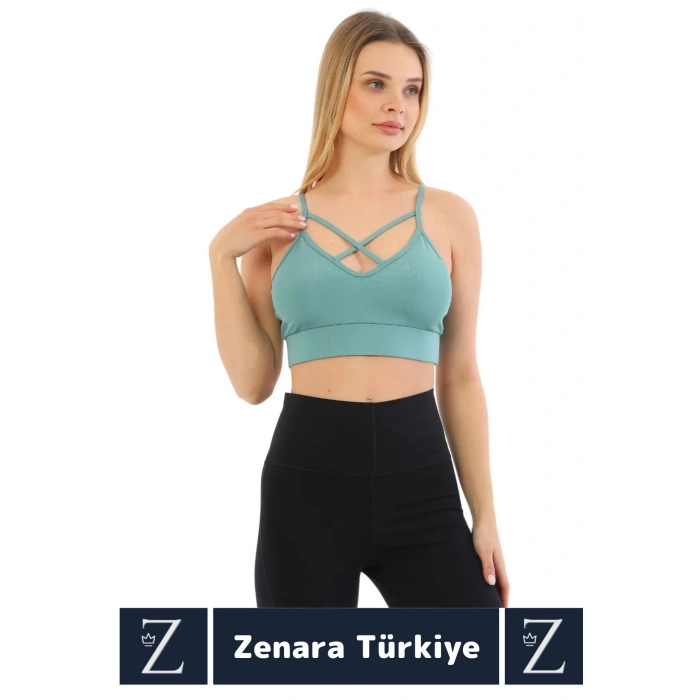 Luxery Göğüs Toparlayan Sarkma Önleyen Spor Gündelik Kullanım Ön Çapraz Askılı Micro Crop Büstiyer