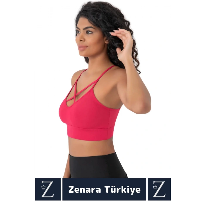 Luxery Göğüs Toparlayan Sarkma Önleyen Spor Gündelik Kullanım Ön Çapraz Askılı Micro Crop Büstiyer