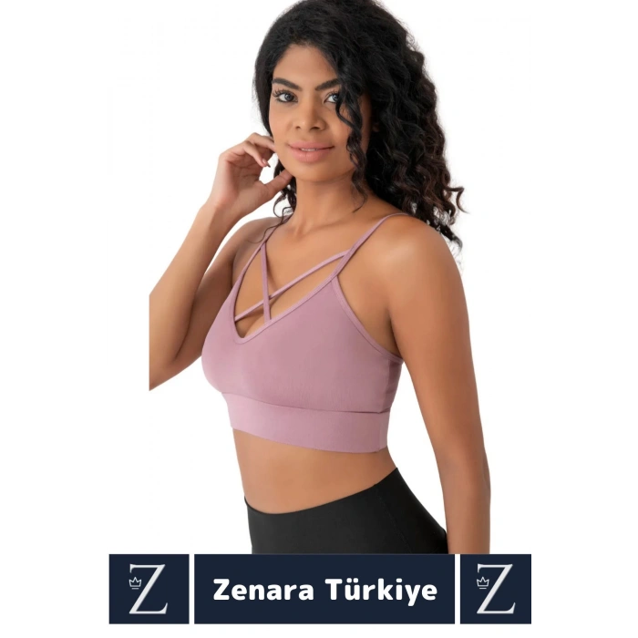 Luxery Göğüs Toparlayan Sarkma Önleyen Spor Gündelik Kullanım Ön Çapraz Askılı Micro Crop Büstiyer