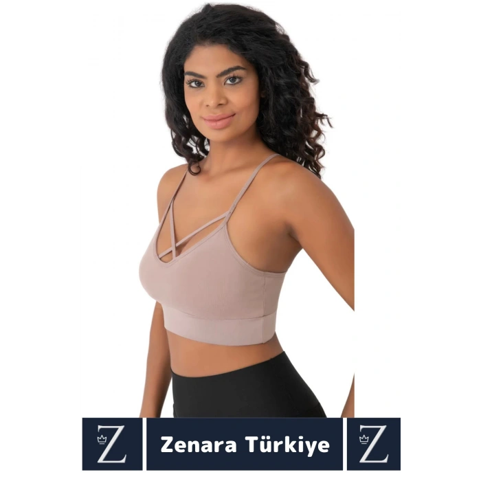 Luxery Göğüs Toparlayan Sarkma Önleyen Spor Gündelik Kullanım Ön Çapraz Askılı Micro Crop Büstiyer