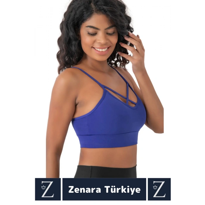 Luxery Göğüs Toparlayan Sarkma Önleyen Spor Gündelik Kullanım Ön Çapraz Askılı Micro Crop Büstiyer