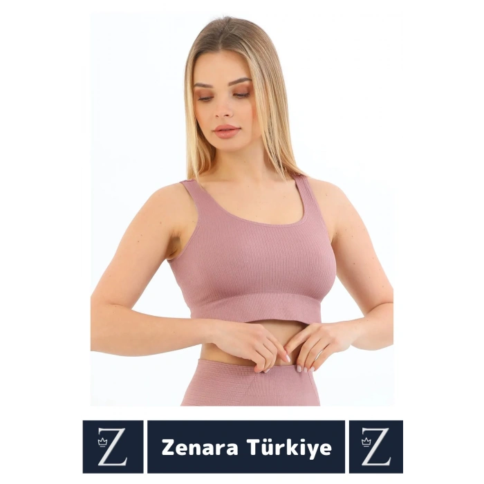 Yüksek Kaliteli Göğüs Toparlayan Sarkma Önleyen Gündelik Spor Kullanım Kalın Askılı Crop Büstiyer