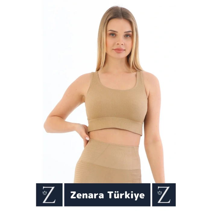 Yüksek Kaliteli Göğüs Toparlayan Sarkma Önleyen Gündelik Spor Kullanım Kalın Askılı Crop Büstiyer