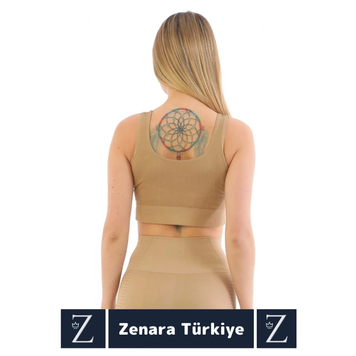 Yüksek Kaliteli Göğüs Toparlayan Sarkma Önleyen Gündelik Spor Kullanım Kalın Askılı Crop Büstiyer