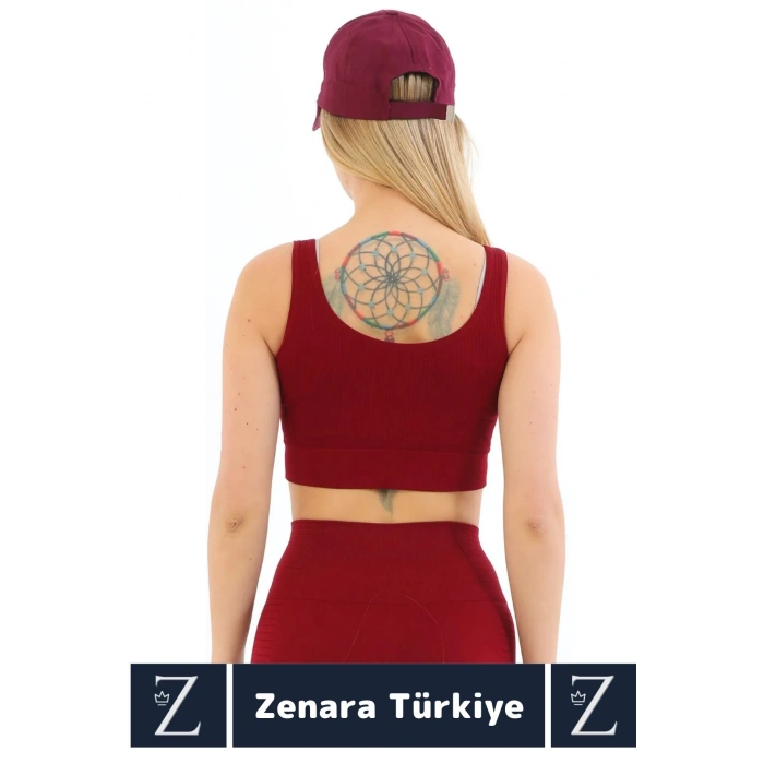 Yüksek Kaliteli Göğüs Toparlayan Sarkma Önleyen Gündelik Spor Kullanım Kalın Askılı Crop Büstiyer