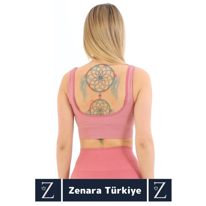 Özel Model Göğüs Toparlayan Sarkma Önleyen Gündelik Spor Kullanım Kalın Askılı Fitilli Crop Büstiyer