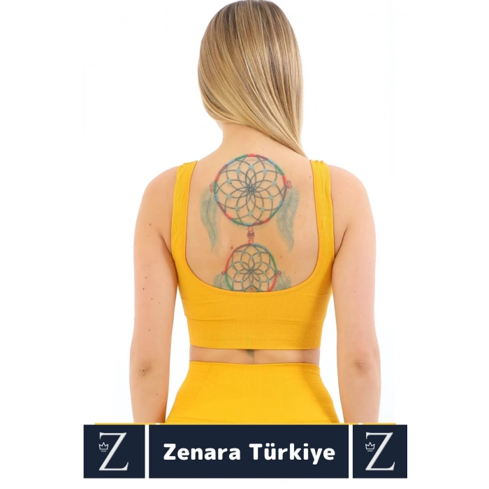 Özel Model Göğüs Toparlayan Sarkma Önleyen Gündelik Spor Kullanım Kalın Askılı Fitilli Crop Büstiyer