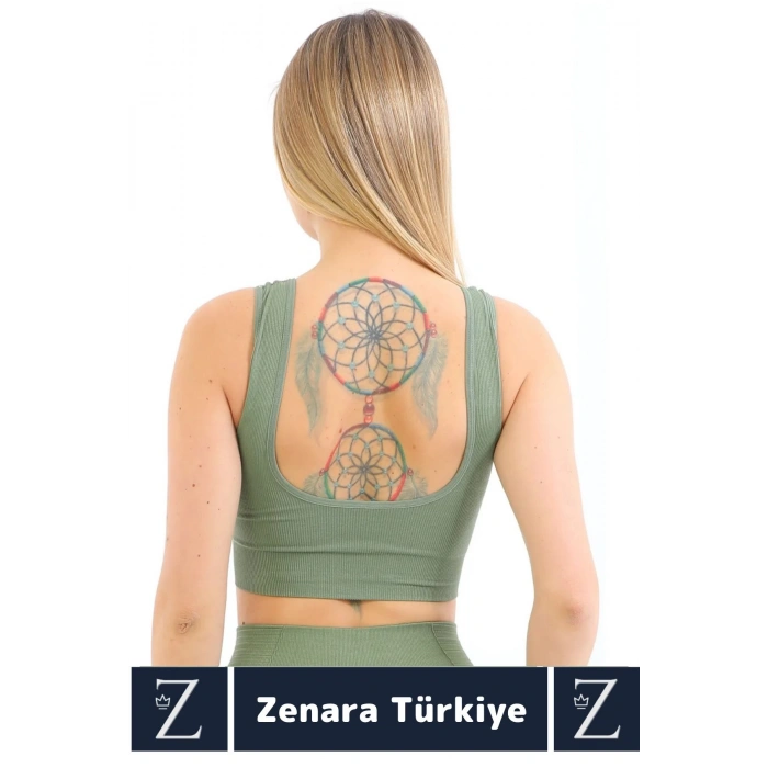 Özel Model Göğüs Toparlayan Sarkma Önleyen Gündelik Spor Kullanım Kalın Askılı Fitilli Crop Büstiyer