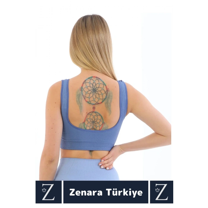 Özel Model Göğüs Toparlayan Sarkma Önleyen Gündelik Spor Kullanım Kalın Askılı Fitilli Crop Büstiyer