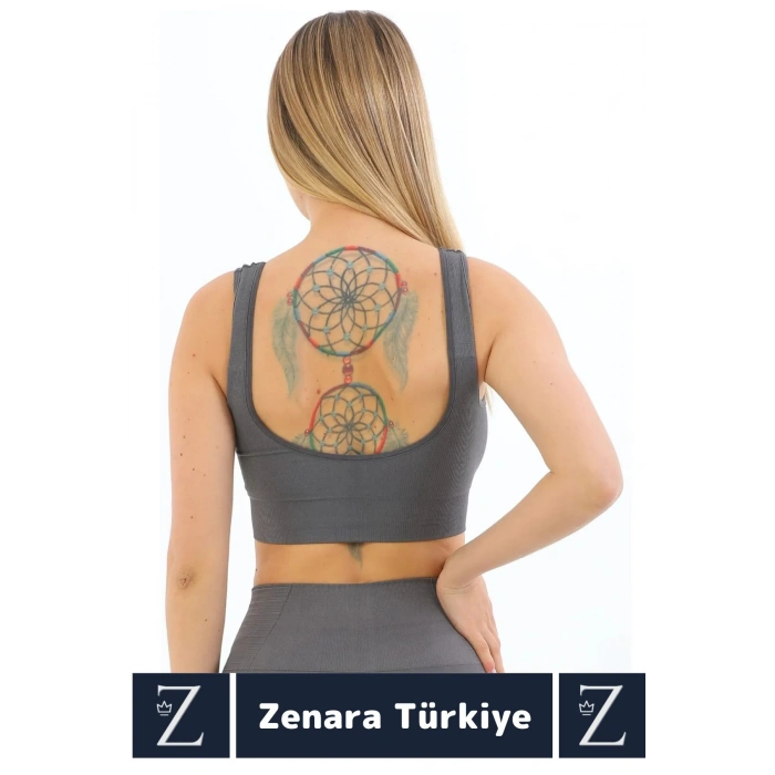 Özel Model Göğüs Toparlayan Sarkma Önleyen Gündelik Spor Kullanım Kalın Askılı Fitilli Crop Büstiyer