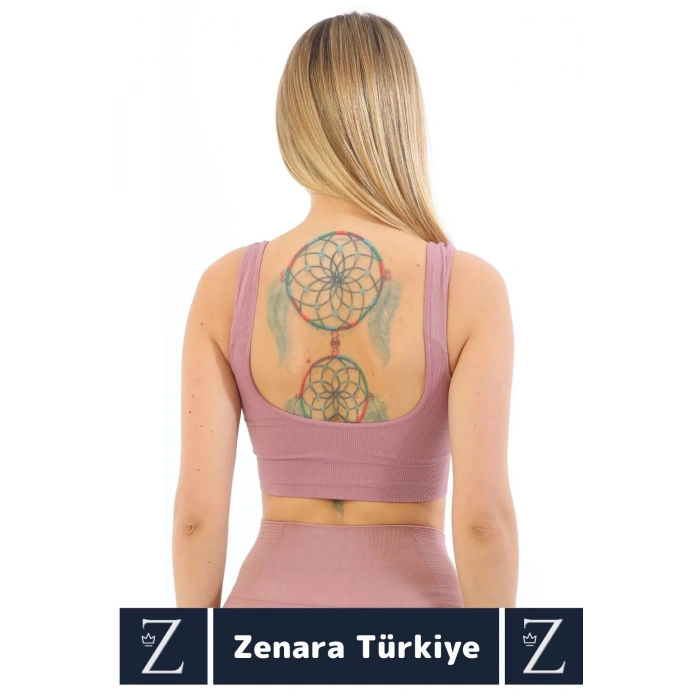 Özel Model Göğüs Toparlayan Sarkma Önleyen Gündelik Spor Kullanım Kalın Askılı Fitilli Crop Büstiyer