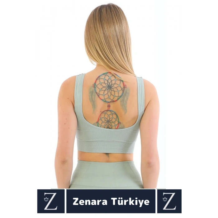 Özel Model Göğüs Toparlayan Sarkma Önleyen Gündelik Spor Kullanım Kalın Askılı Fitilli Crop Büstiyer