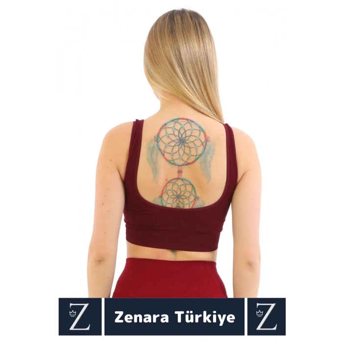 Özel Model Göğüs Toparlayan Sarkma Önleyen Gündelik Spor Kullanım Kalın Askılı Fitilli Crop Büstiyer