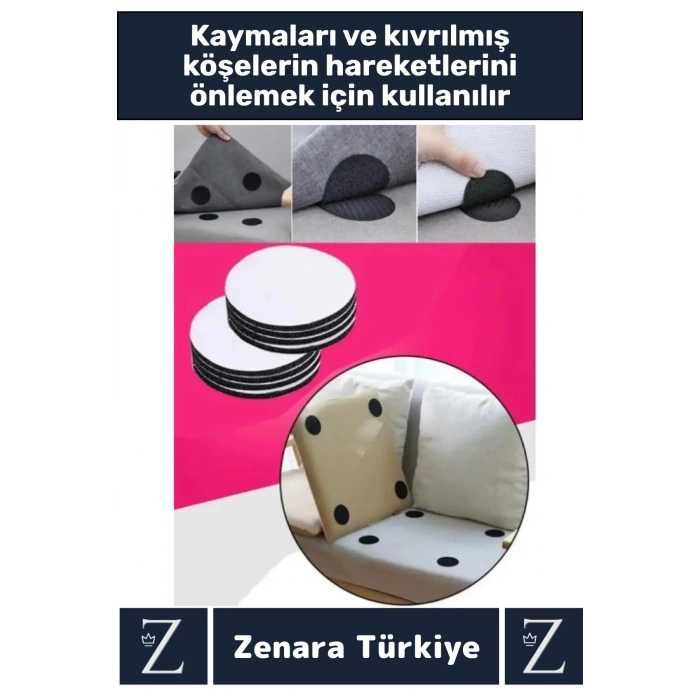 Kendinden Yapışkanlı İz Bırakmaz Tekrar Kullanılabilir Pratik Halı Kilim Kaydırmaz Cırt Bant 50 Adet